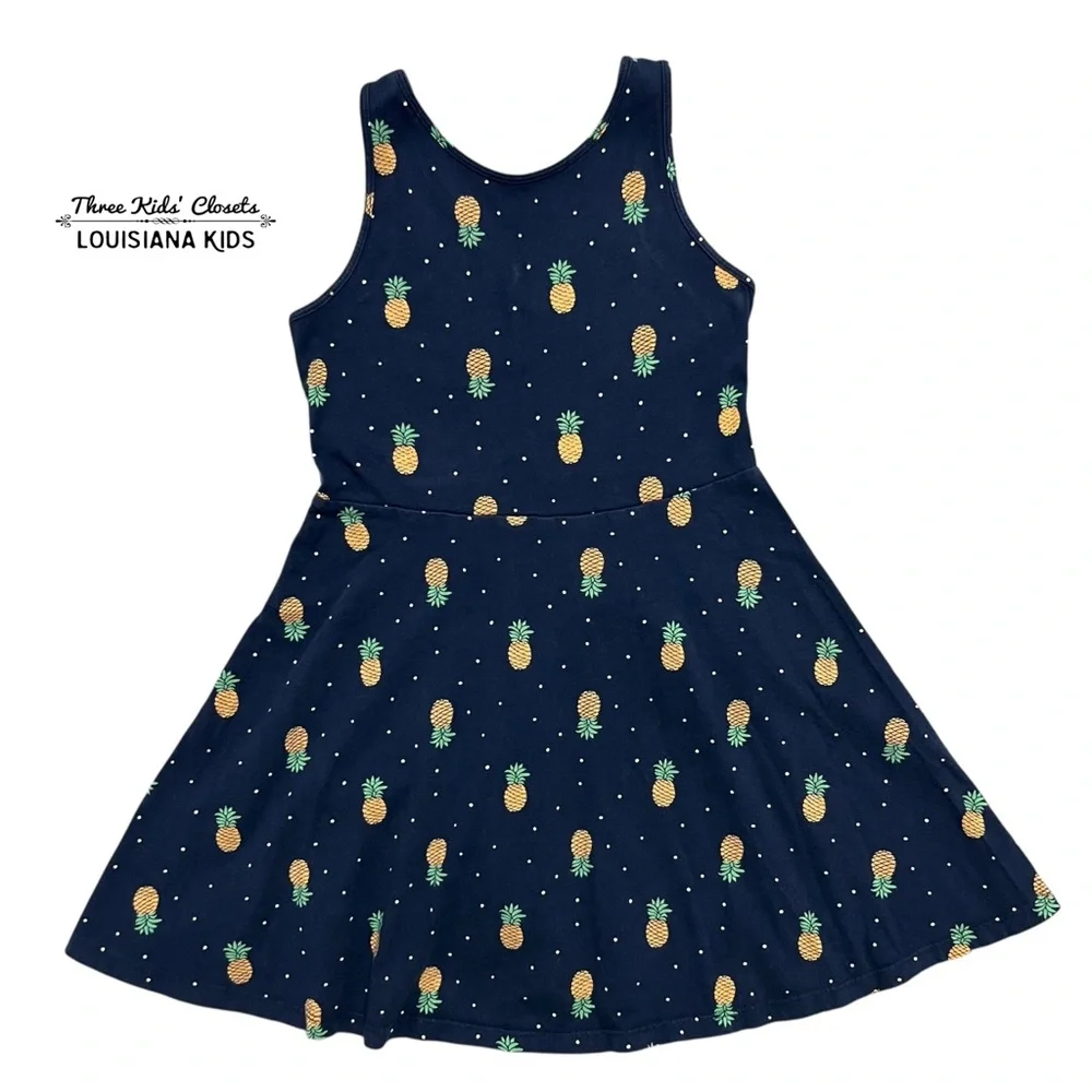 Old Navy S (6/7) Dark Blue Pineapple Tank Dress